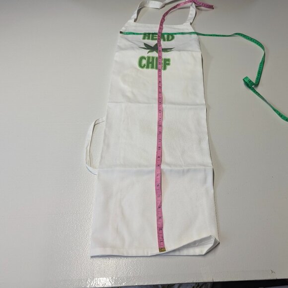 NWT "Head Chef" Apron White with Green Graphics and Silicone Candy/Ice Mold - Picture 7 of 13